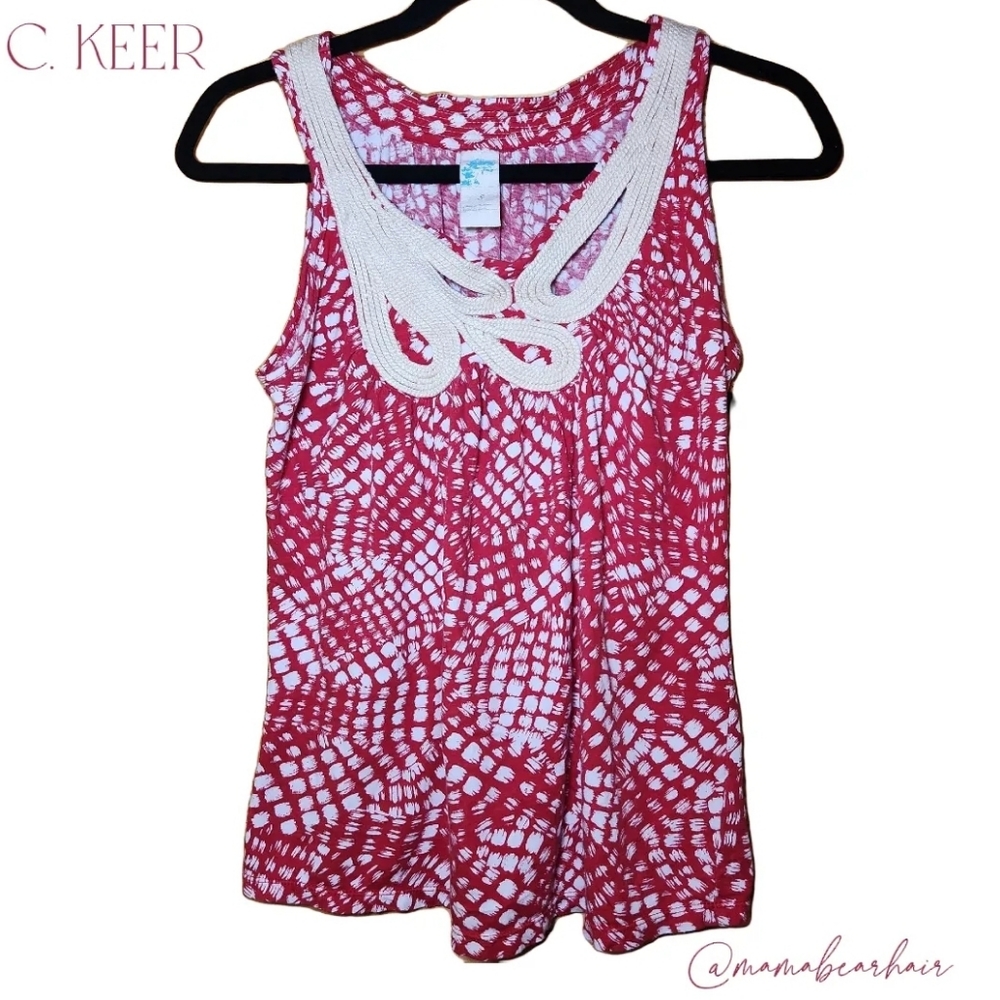 Anthropologie C. Keer Peek-a-Boo Chest Looped Rope Boho Tank Top